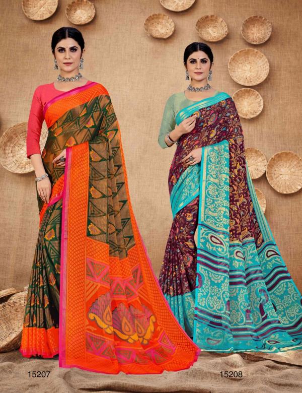 Saroj Khushi Georgette 2 Brasso  Designer Wear Saree Collection